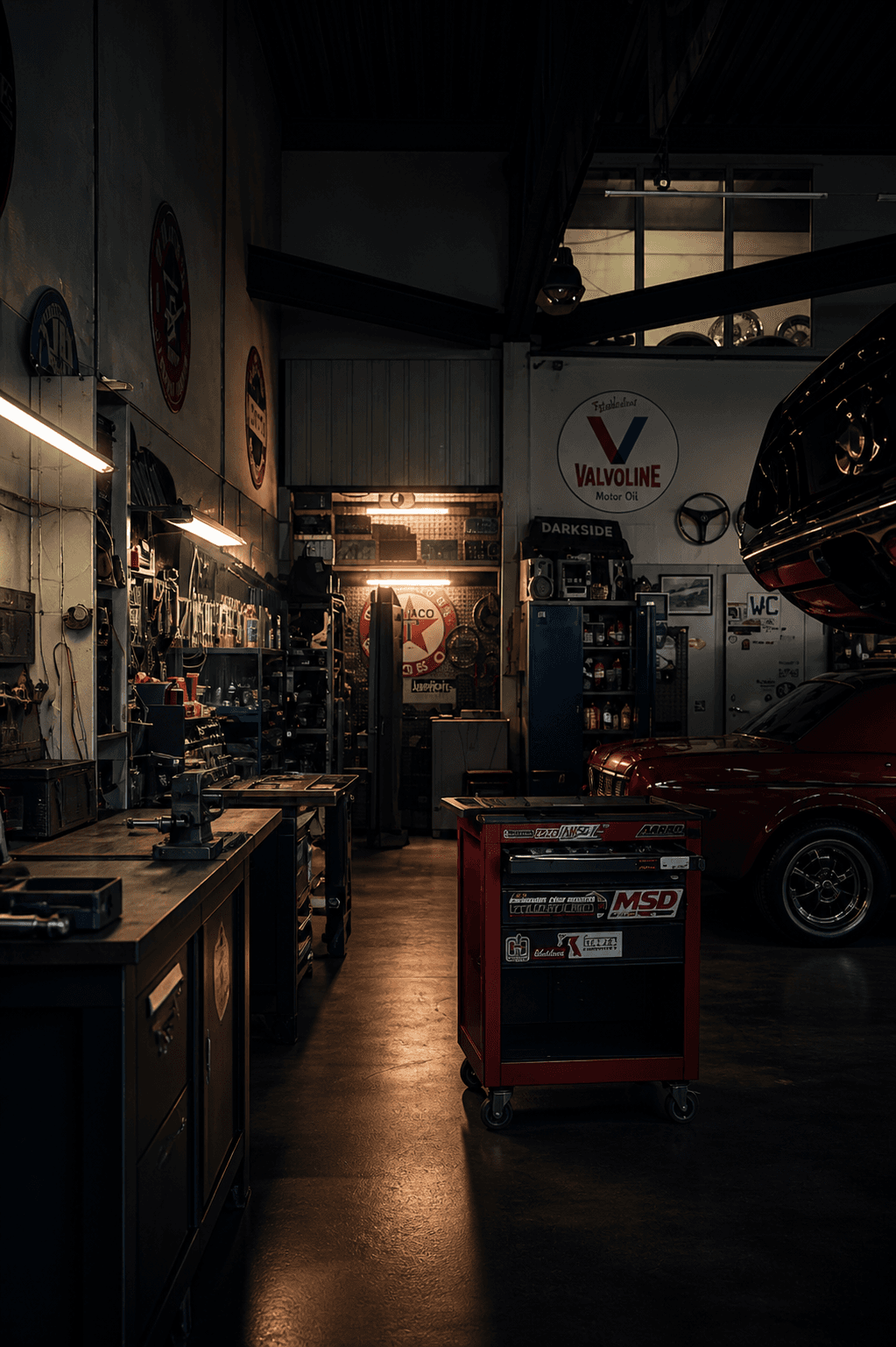 Mecanum parts workshop equipped for American vehicle repairs
